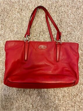 COACH Ellis Pebbled Leather Tote in Red 33961